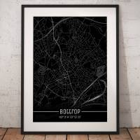 Stadtplan BOTTROP - Just a Black Map I Digitaldruck Stadtkarte citymap City Poster Kunstdruck Stadt Karte Bild 1