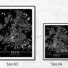 Stadtplan BOTTROP - Just a Black Map I Digitaldruck Stadtkarte citymap City Poster Kunstdruck Stadt Karte Bild 5