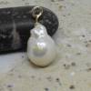 Perlenanhänger große elegante Edison-Perle, weiß ivory, 15 x 22 mm , Brautschmuck Geschenk Frau Bild 2