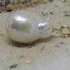 Perlenanhänger große elegante Edison-Perle, weiß ivory, 15 x 22 mm , Brautschmuck Geschenk Frau Bild 3