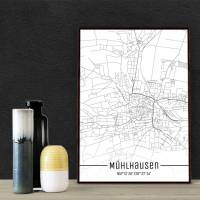 Stadtplan MÜHLHAUSEN - Just a Map I Digitaldruck Stadtkarte citymap City Poster Kunstdruck Stadt Karte Bild 1