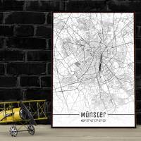 Stadtplan MÜNSTER - Just a Map I Digitaldruck Stadtkarte citymap City Poster Kunstdruck Stadt Karte Bild 1