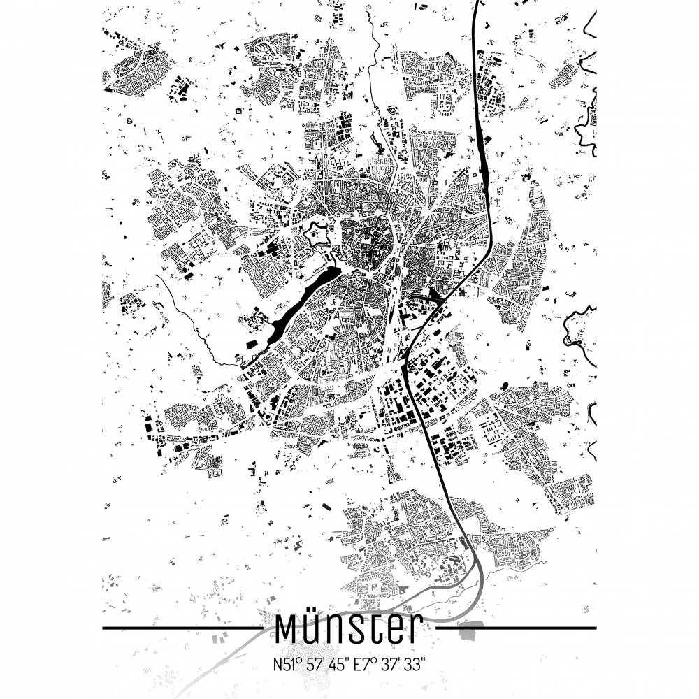 Stadtplan MÜNSTER - Just a Map I Digitaldruck Stadtkarte