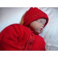 Babyschlafsack mit Mütze rot Gr. 62/68 Bild 1