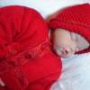 Babyschlafsack mit Mütze rot Gr. 62/68 Bild 4