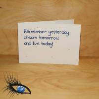[2019-0463] Klappkarte Motivation "Yesterday - Tomorrow - Today" - handgeschrieben Bild 1