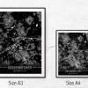 Stadtplan GELSENKIRCHEN - Just a Black Map I Digitaldruck Stadtkarte citymap City Poster Kunstdruck Stadt Karte Bild 5