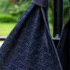 Origami-Tasche XXL Shopper Beutel japanische Einkaufstasche Bento-Bag blau schimmernd glänzend Bild 3