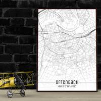 Stadtplan OFFENBACH - Just a Map I Digitaldruck Stadtkarte citymap City Poster Kunstdruck Stadt Karte Bild 1