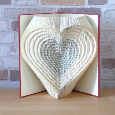 gefaltetes Buch - Herzen 3D // Buchkunst // Bookfolding // Liebe // Hochzeit // Valentinstag // Muttertag