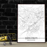 Stadtplan QUEDLINBURG - Just a Map I Digitaldruck Stadtkarte citymap City Poster Kunstdruck Stadt Karte Bild 1