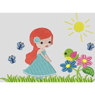 Stickdatei  Prinzessin 2  Taschenmotiv 13x18cm 5x7"  TM94 Maschinenstickerei