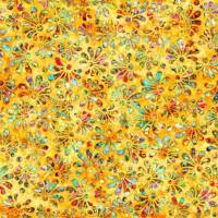 Patchworkstoff Evolution Radiance Floral Blumen, Batik, gelb - orange - bunt (1m/16,-€) Bild 1