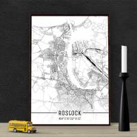 Stadtplan ROSTOCK - Just a Map I Digitaldruck Stadtkarte citymap City Poster Kunstdruck Stadt Karte Bild 1