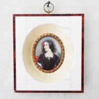 Elfenbein Miniatur Lola Montez, Schönheitengalerie Ludwig 1. Bild 1