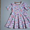 Regenbogen Kleid mit weit schwingendem Rockteil aus BIO Baumwolle Stoffdesign von Lillestoff Bild 4