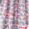 Regenbogen Kleid mit weit schwingendem Rockteil aus BIO Baumwolle Stoffdesign von Lillestoff Bild 9