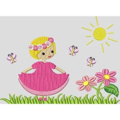 Stickdatei  Prinzessin 1 Taschenmotiv 13x18cm 5x7"  TM94 Maschinenstickerei