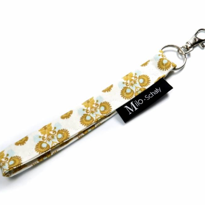 Schlüsselband kurz mit Karabiner Stoff Schlüsselanhänger 