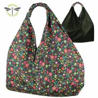 Origami-Tasche XXL Shopper Beutel japanische Einkaufstasche Bento-Bag Blumen bunt Bild 1