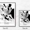 Stadtplan SCHWERIN - Just a Map I Digitaldruck Stadtkarte citymap City Poster Kunstdruck Stadt Karte Bild 5