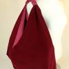 Origami-Tasche XXL Shopper Beutel japanische Einkaufstasche Bento-Bag kirschroter Feincord Bild 6