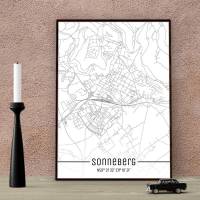 Stadtplan SONNEBERG - Just a Map I Digitaldruck Stadtkarte citymap City Poster Kunstdruck Stadt Karte Bild 1