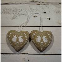 Set ( 2 Stück ) dekorative Herzen für die Osterzeit Bild 1