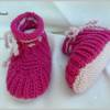 Babyschuhe aus Wolle Merino, für Mädchen, pink, rosa Bild 2