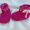 Babyschuhe aus Wolle Merino, für Mädchen, pink, rosa Bild 3