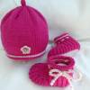 Babyschuhe aus Wolle Merino, für Mädchen, pink, rosa Bild 4