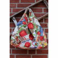 Origami-Tasche XXL Shopper Beutel japanische Einkaufstasche Bento-Bag vintage Apfel Bild 1