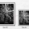 Stadtplan BASEL - Just a Black Map I Digitaldruck Stadtkarte citymap City Poster Kunstdruck Stadt Karte Bild 5