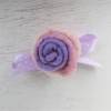 gefilzte Rose Filzblume Brosche zum Anstecken in lila rosa weiß Bild 3