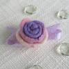 gefilzte Rose Filzblume Brosche zum Anstecken in lila rosa weiß Bild 4