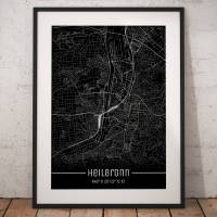 Stadtplan HEILBRONN - Just a Map I Digitaldruck Stadtkarte citymap City Poster Kunstdruck Stadt Karte Bild 1