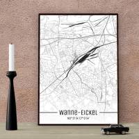 Stadtplan WANNE-EICKEL - Just a Map I Digitaldruck Stadtkarte citymap City Poster Kunstdruck Stadt Karte Bild 1