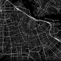 Stadtplan AMSTERDAM - Just a Black Map I Digitaldruck Stadtkarte citymap City Poster Kunstdruck Stadt Karte Bild 2