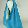 Origami-Tasche XXL Shopper Beutel japanische Einkaufstasche Bento-Bag türkis Waschleder Bild 3