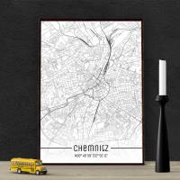 Stadtplan CHEMNITZ - Just a Map I Digitaldruck Stadtkarte citymap City Poster Kunstdruck Stadt Karte Bild 1