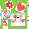 Plotterdatei  Flamingo Herz und Blumen / SVG Bild 1