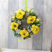 Türkranz, Türkranz ganzjährig, Kranz, Wohndekoration, gelbe Blumen Bild 1
