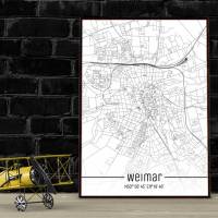 Stadtplan WEIMAR - Just a Map I Digitaldruck Stadtkarte citymap City Poster Kunstdruck Stadt Karte Bild 1