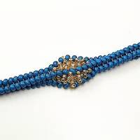 Türkis mit goldfarbenen Akzenten - handgefertigte sommerlich frische Halskette Bild 3