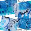 Acrylbild harmonisches Farbspiel Blau mit geometrischen Formen auf Malpapier, ungerahmt, Wandbild, Kunst Bild 6