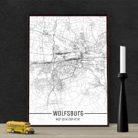 Stadtplan WOLFSBURG - Just a Map I Digitaldruck Stadtkarte citymap City Poster Kunstdruck Stadt Karte Bild 1