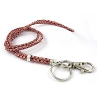 Schlüsselband aus Leder antik rosa Bild 1