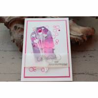 Glückwunschkarte zur Jugendweihe mit Herz-Motiv, Aquarell-Farben, Jugendweihe-Karte für Mädchen Bild 1
