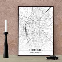 Stadtplan DARMSTADT - Just a Map I Digitaldruck Stadtkarte citymap City Poster Kunstdruck Stadt Karte Bild 1
