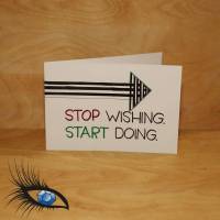 [2019-0584] Klappkarte Motivation "Stop + Start" - handgeschrieben + handgezeichnet Bild 1